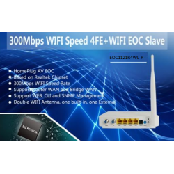 Wodaplug EOC Slave + 2x2 WiFi EOC1121R4WL-R410, 600Mbps, 4xLAN, 2xF