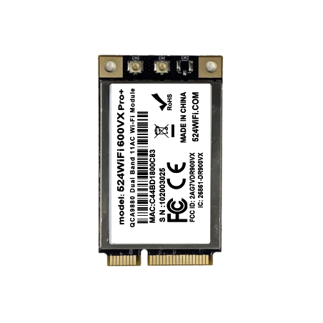 524WiFi 600VX ProPlus 2x2 MIMO 802.11ac Mini PCIe Wi-Fi Module, Dual Band, 2,4GHz / 5GHz QCA 9880 advanced edition