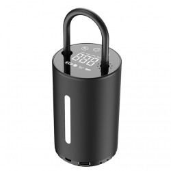 Pumpička na kola WDS-LOCKIT přenosná nabíjecí 12V 10.3 BAR s LCD digitálním displejem 12V a nástavci - Auto kolo člun