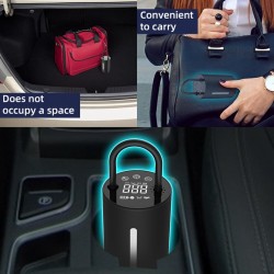 Pumpička na kola WDS-LOCKIT přenosná nabíjecí 12V 10.3 BAR s LCD digitálním displejem 12V a nástavci - Auto kolo člun