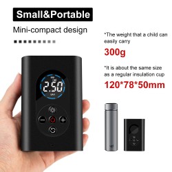 Pumpička / Powerbanka WDS-PUMPENERGY přenosná nabíjecí 12V 10.3 BAR s LCD digitálním displejem 12V a nástavci - Auto kolo člun