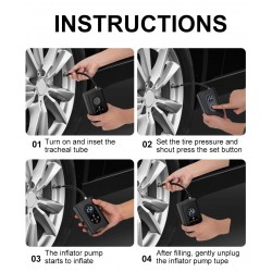 Pumpička / Powerbanka WDS-PUMPENERGY přenosná nabíjecí 12V 10.3 BAR s LCD digitálním displejem 12V a nástavci - Auto kolo člun