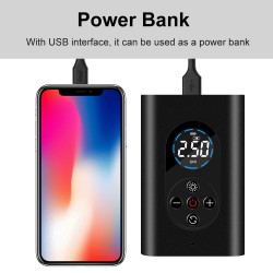 Pumpička / Powerbanka WDS-PUMPENERGY přenosná nabíjecí 12V 10.3 BAR s LCD digitálním displejem 12V a nástavci - Auto kolo člun