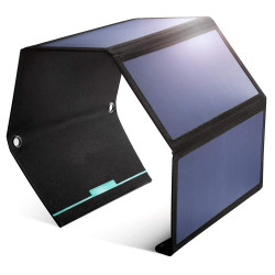 Skládací cestovní solární panel SolarDozer WDS-X28 28W / 4 panely 2 x USB 5V/2,4A QCH 3.0